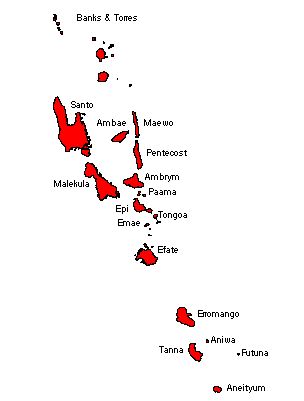 Map of Vanuatu 